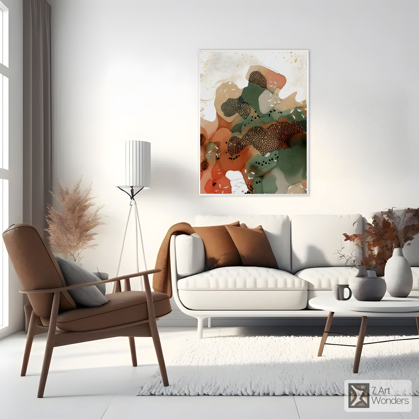 Nature-Inspired Green Abstract Art