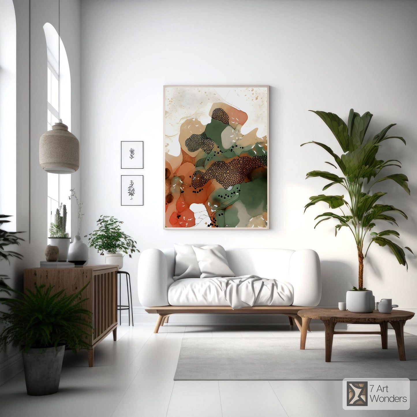 Nature-Inspired Green Abstract Art