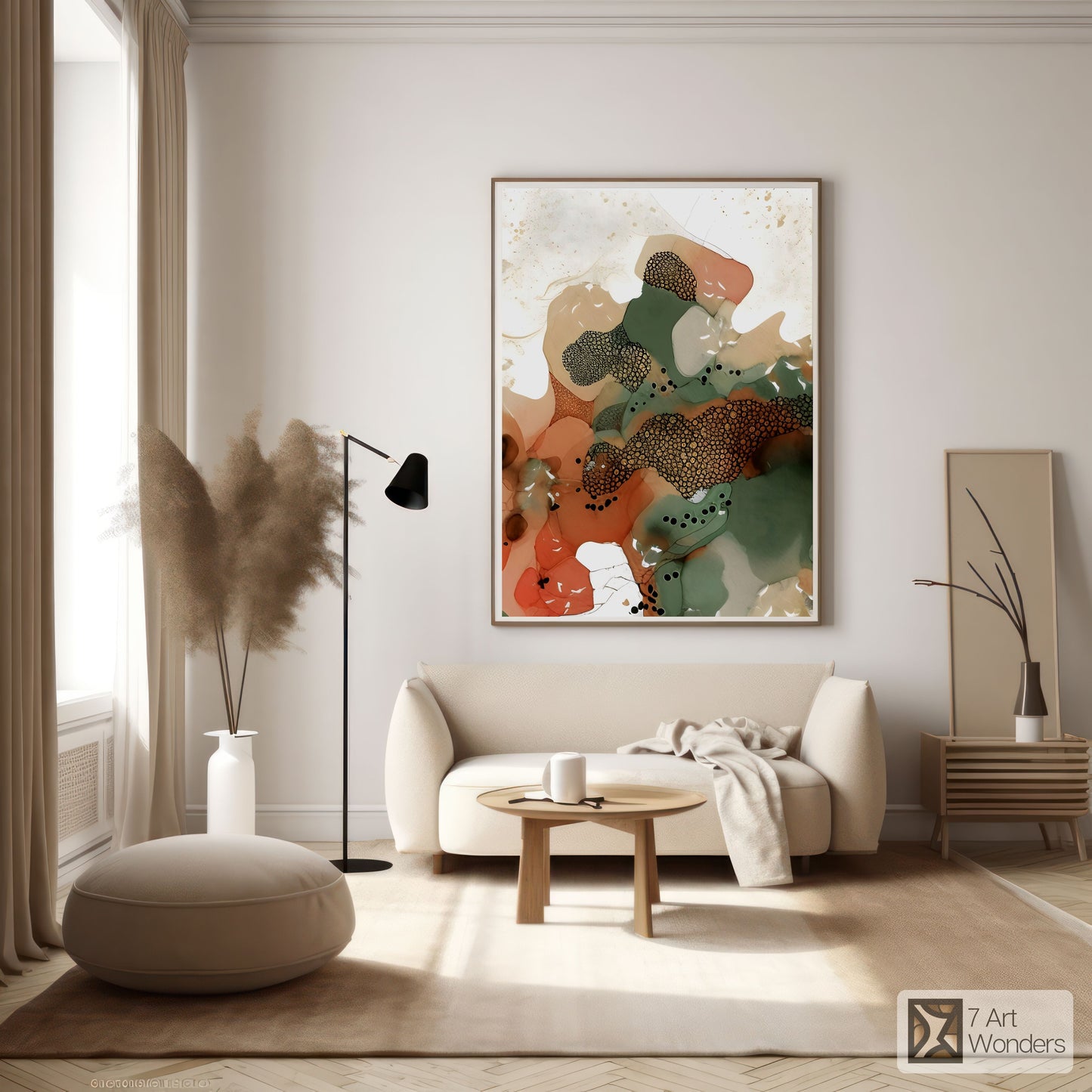 Nature-Inspired Green Abstract Art