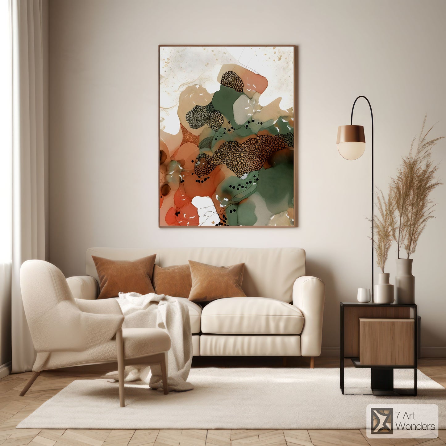 Nature-Inspired Green Abstract Art