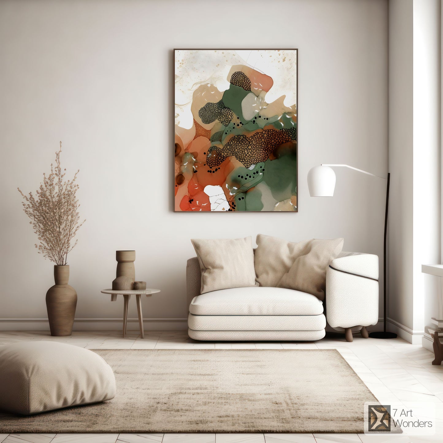 Nature-Inspired Green Abstract Art