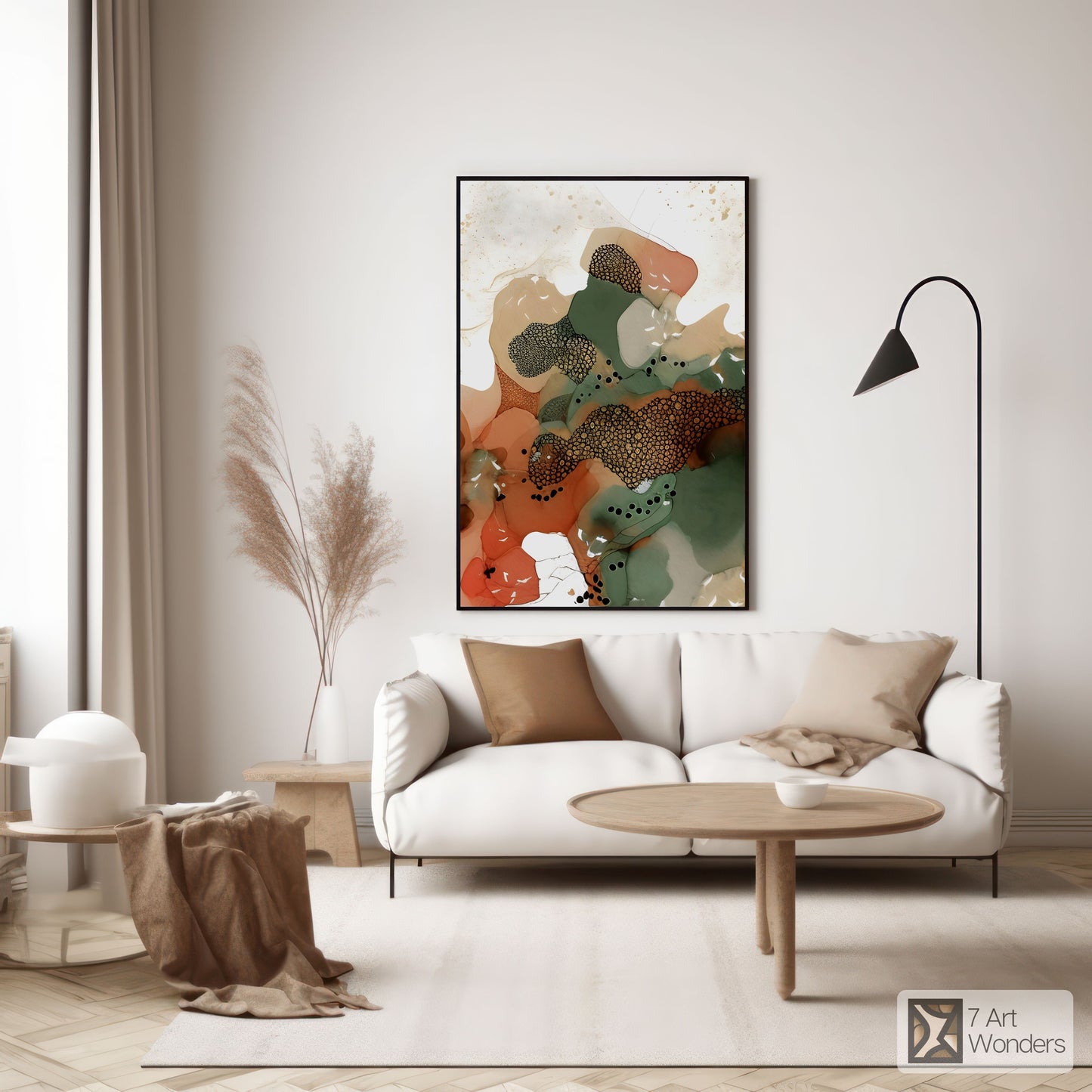 Nature-Inspired Green Abstract Art