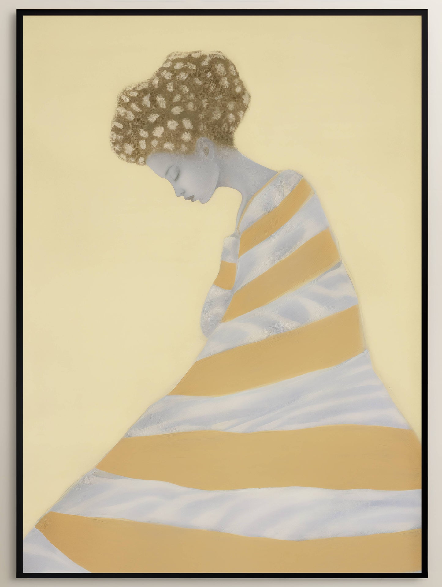 Amber and Gray Striped Woman Art