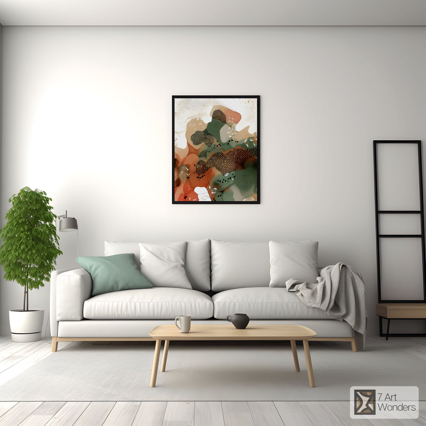 Nature-Inspired Green Abstract Art