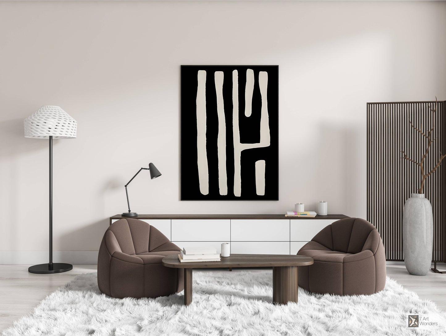 Contemporary Monochrome Bold Strokes Art