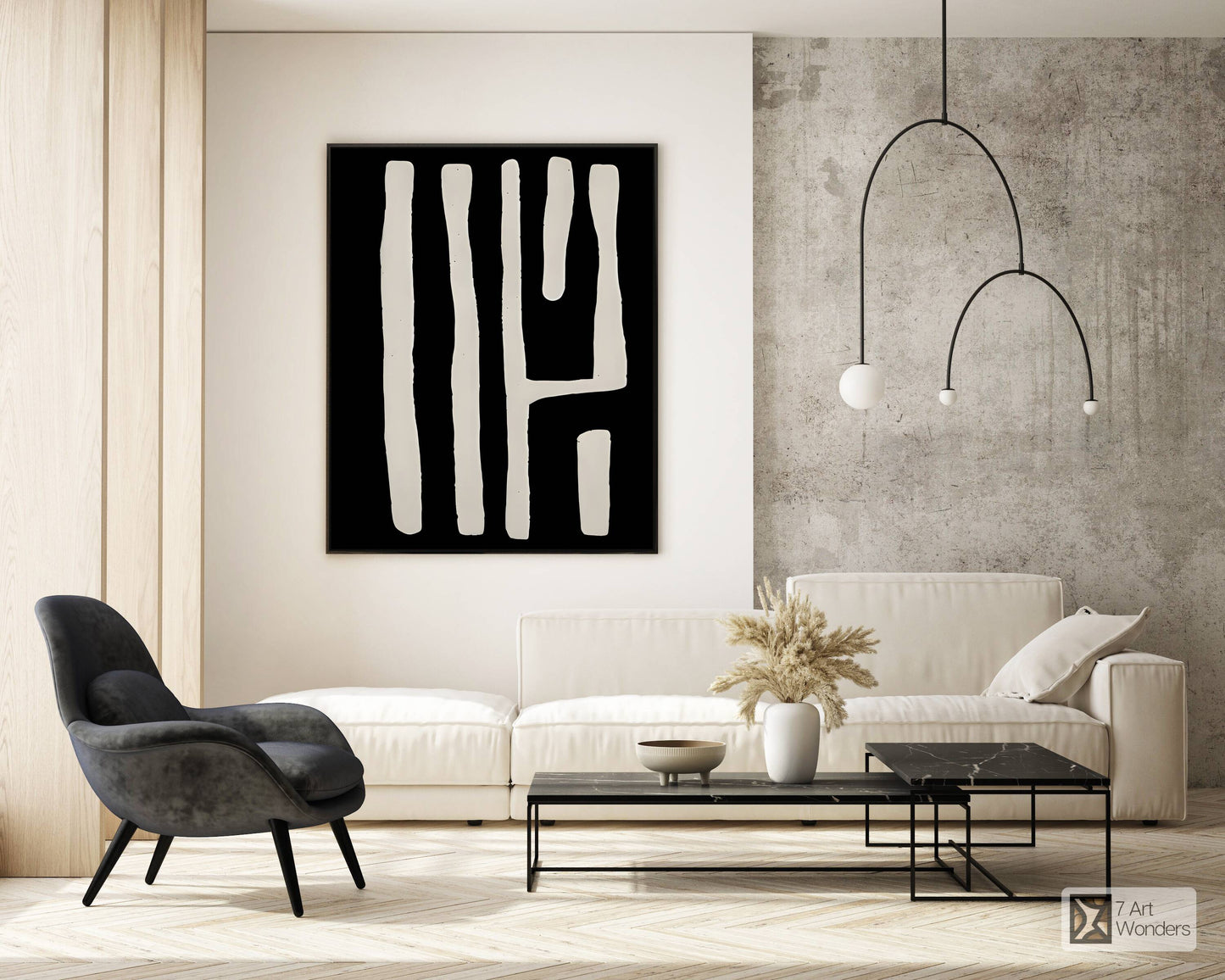 Contemporary Monochrome Bold Strokes Art
