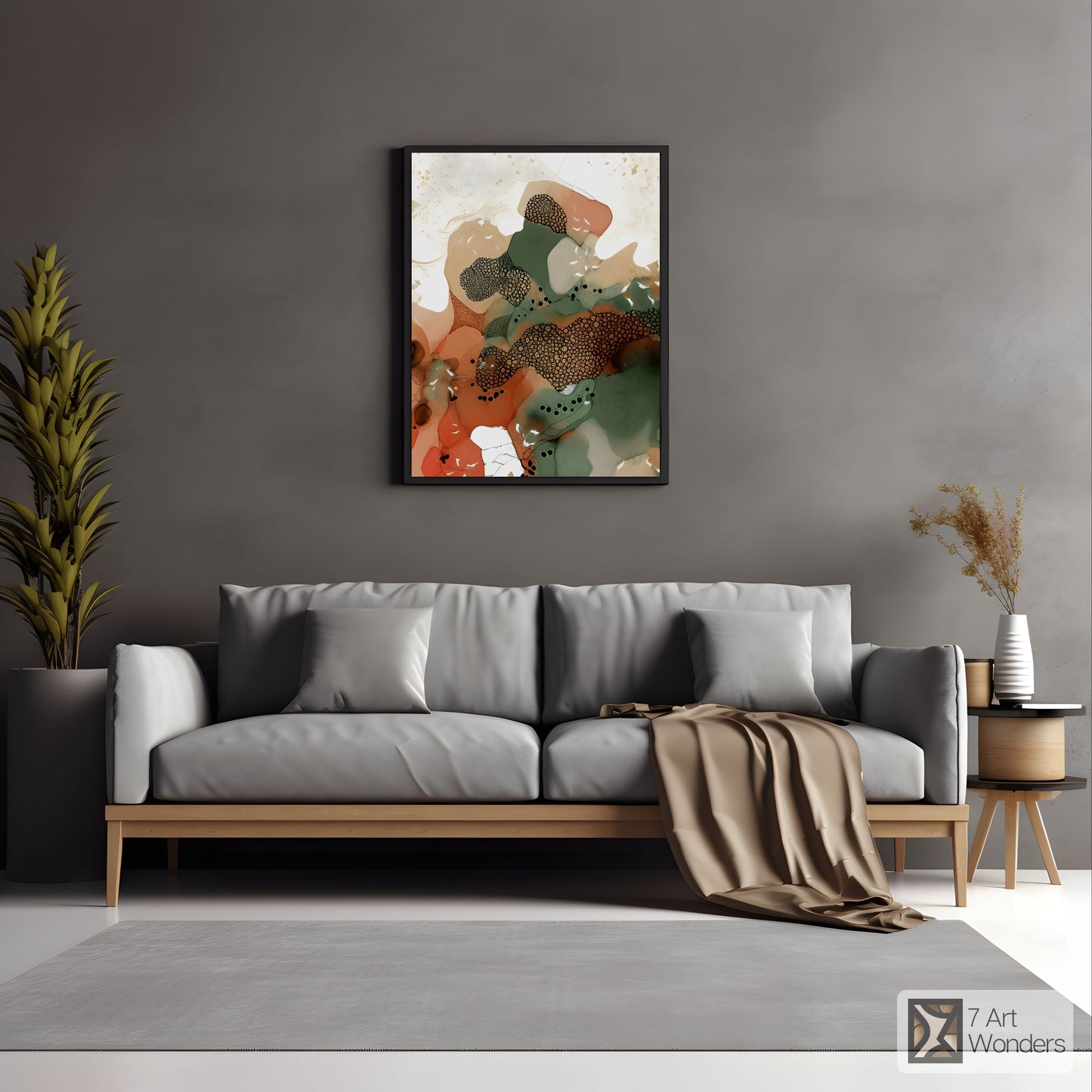 Nature-Inspired Green Abstract Art