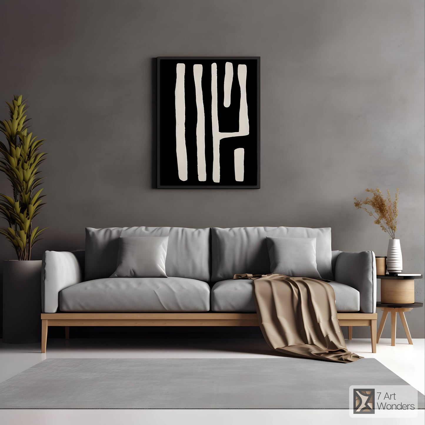 Contemporary Monochrome Bold Strokes Art