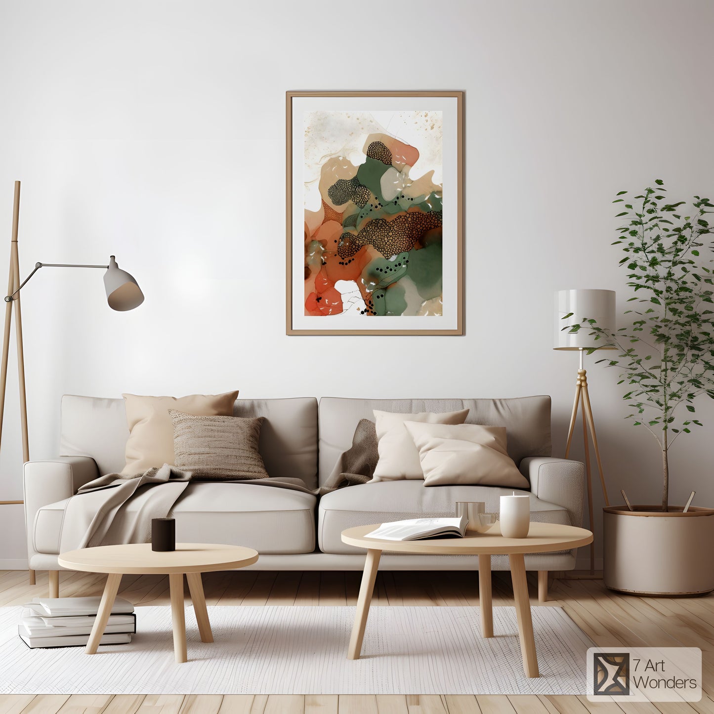 Nature-Inspired Green Abstract Art