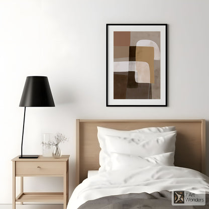 Serene Rectangles Beige Modern Art