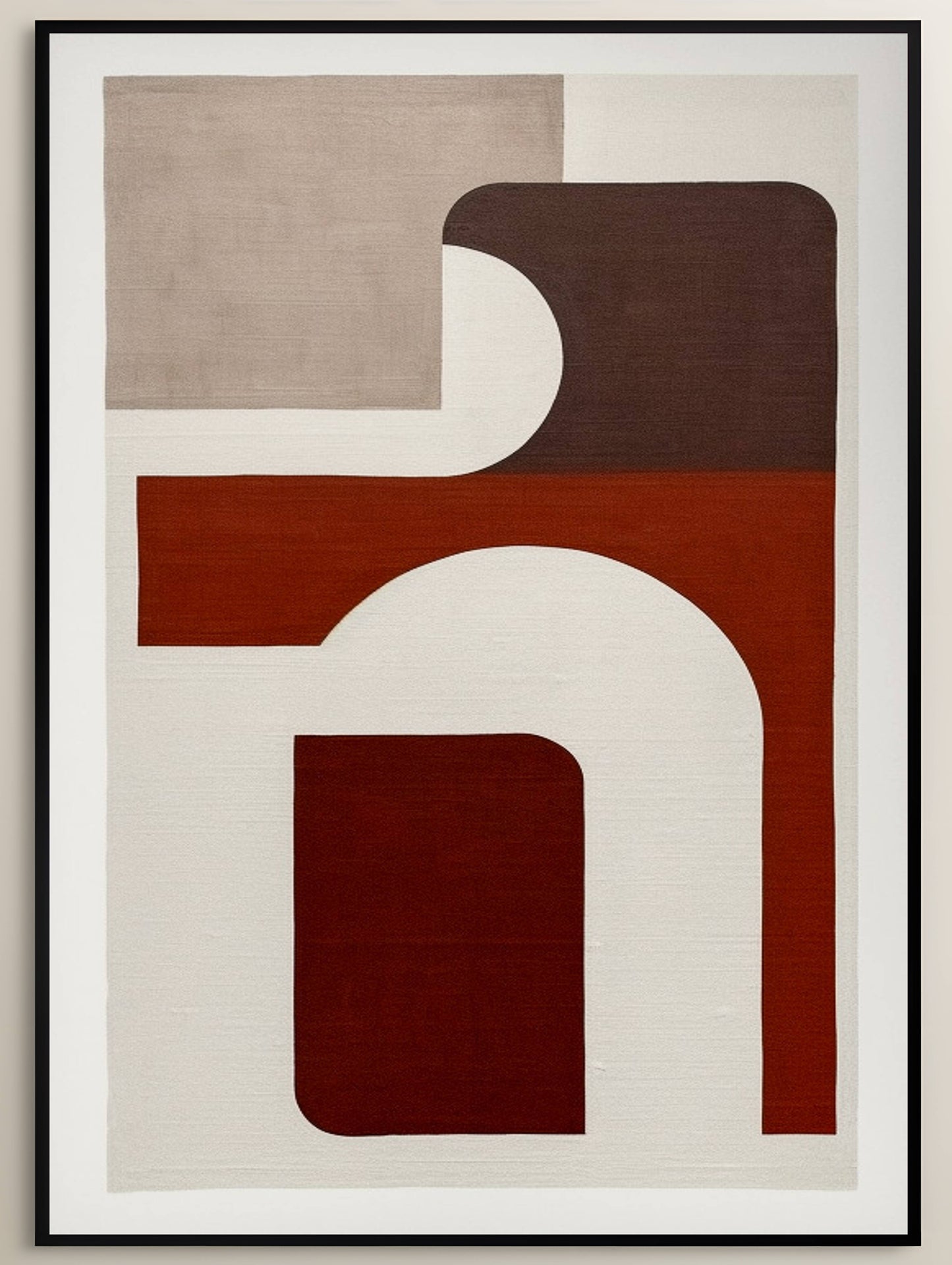 Maroon Minimalist Geometric Shapes Art II